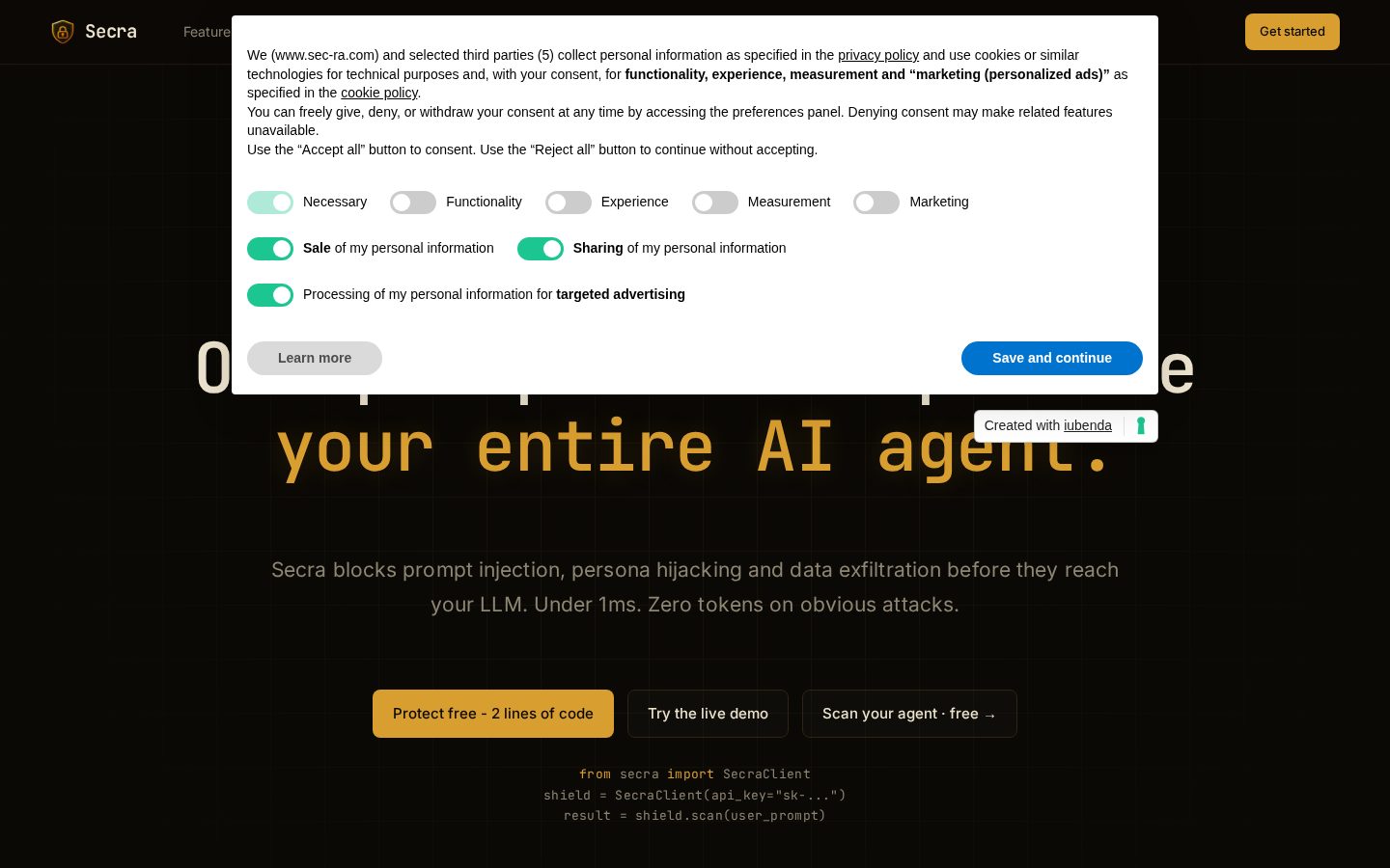 Secra Homepage