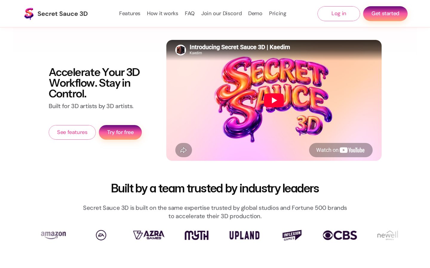 Secret Sauce 3D Homepage