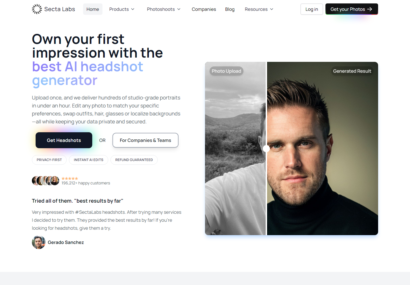 Secta Labs homepage