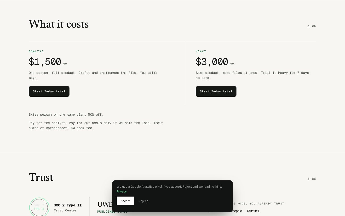 SecureLend Agents Pricing