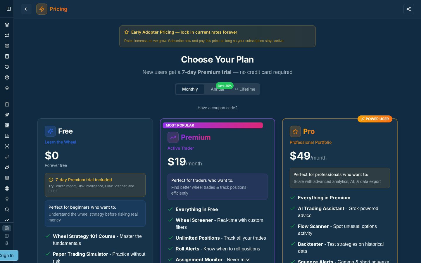 SecurePutCalls Pricing