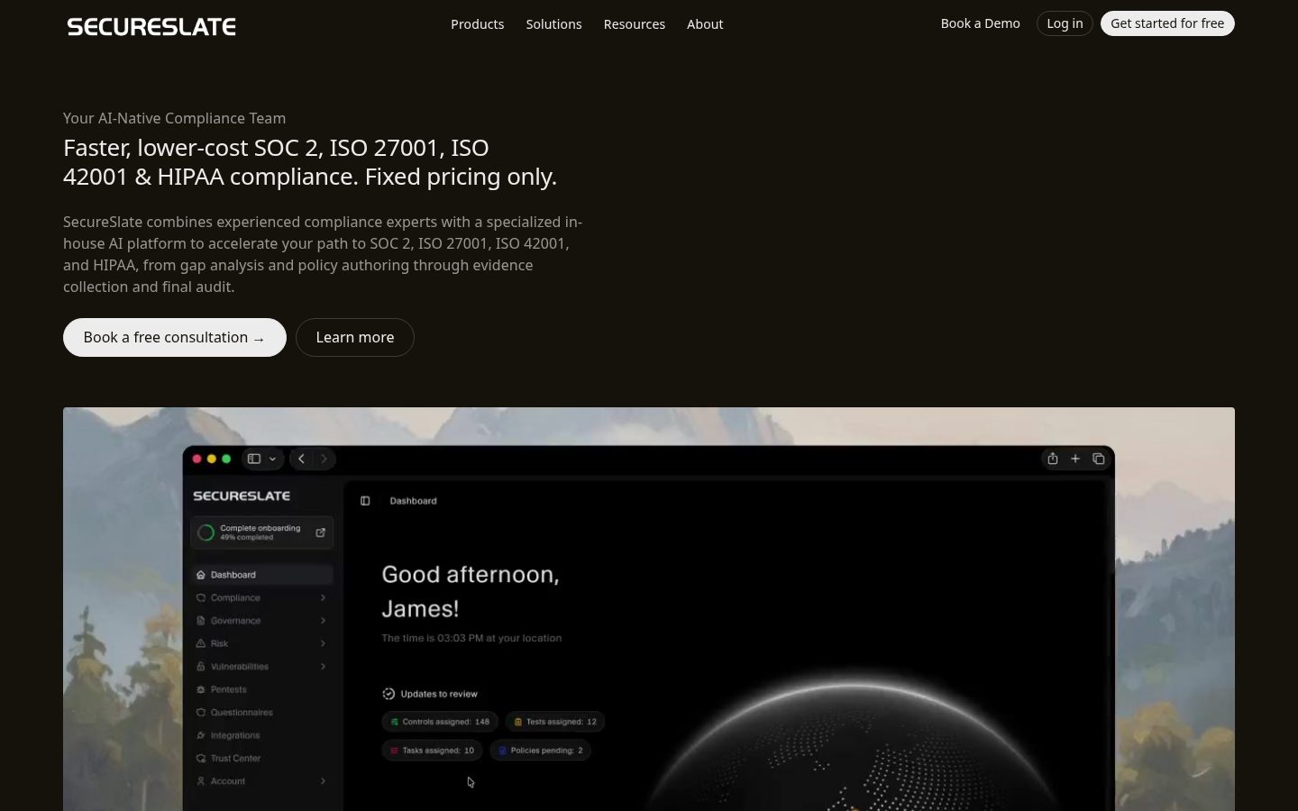 SecureSlate Homepage