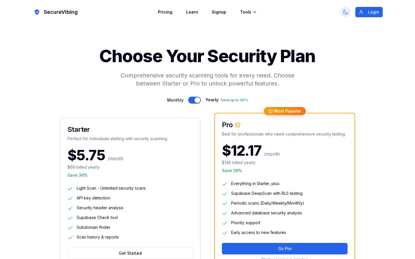 SecureVibing Pricing