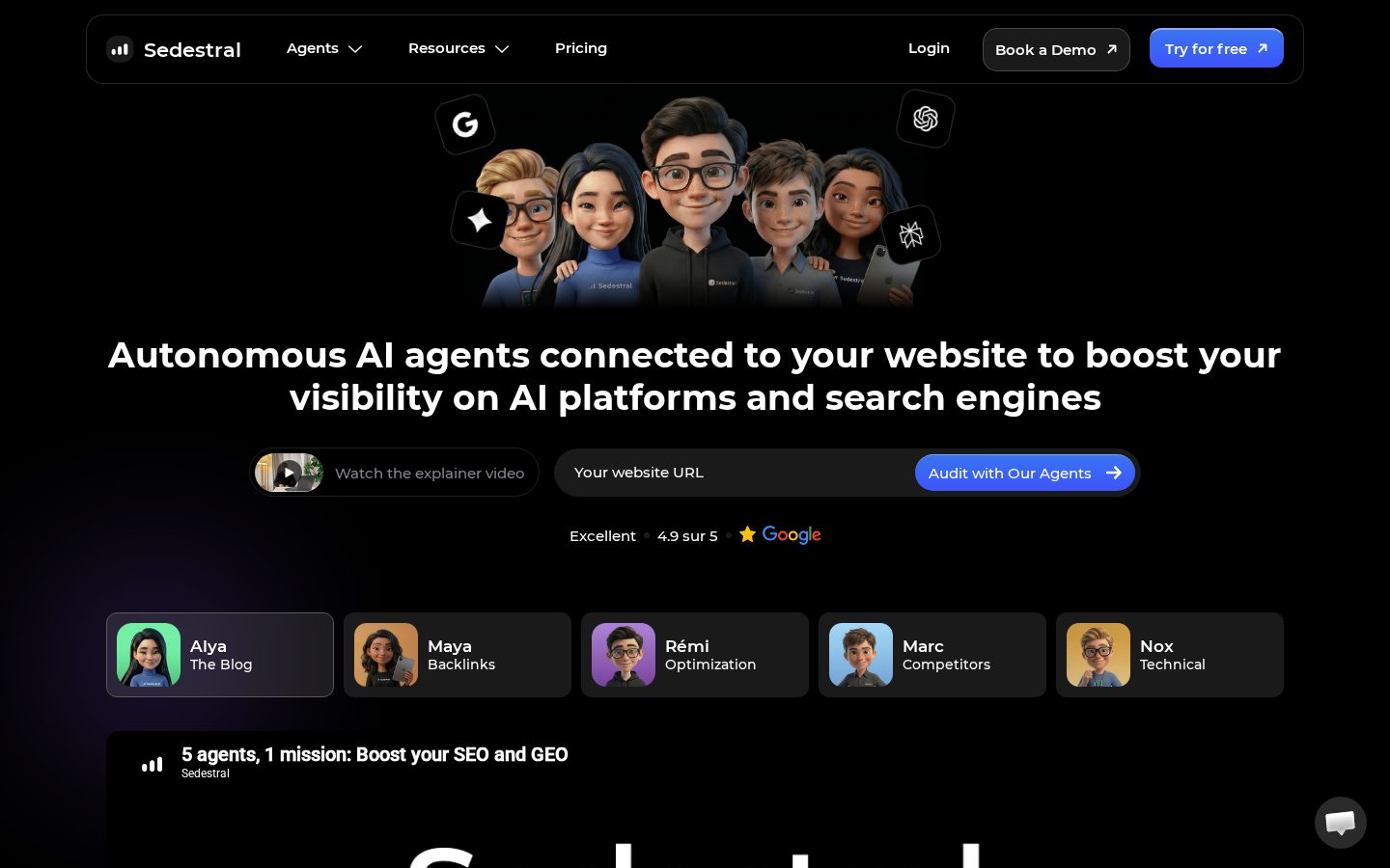 Sedestral Homepage