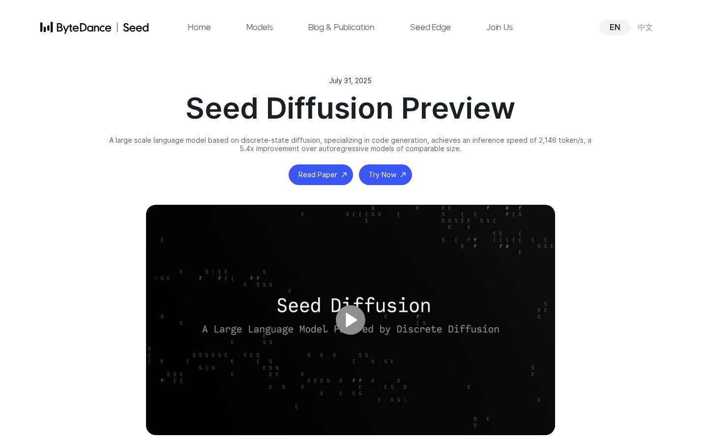 Seed Diffusion Homepage