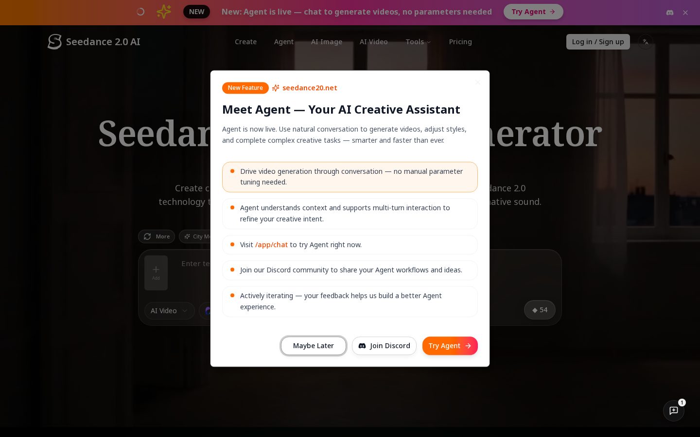 seedance 2.0 AI Video Generation Homepage