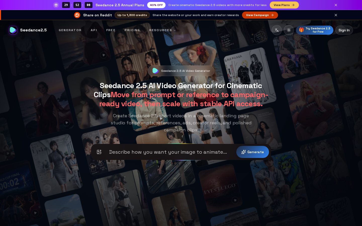 Seedance 2.5 Free Homepage