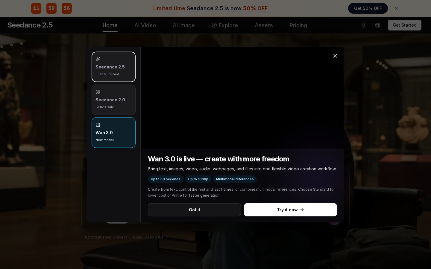 Seedance 2.5 Homepage