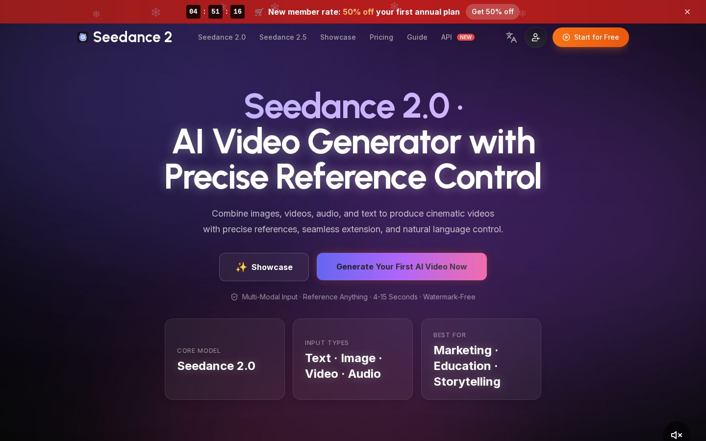 Seedance2AI Homepage