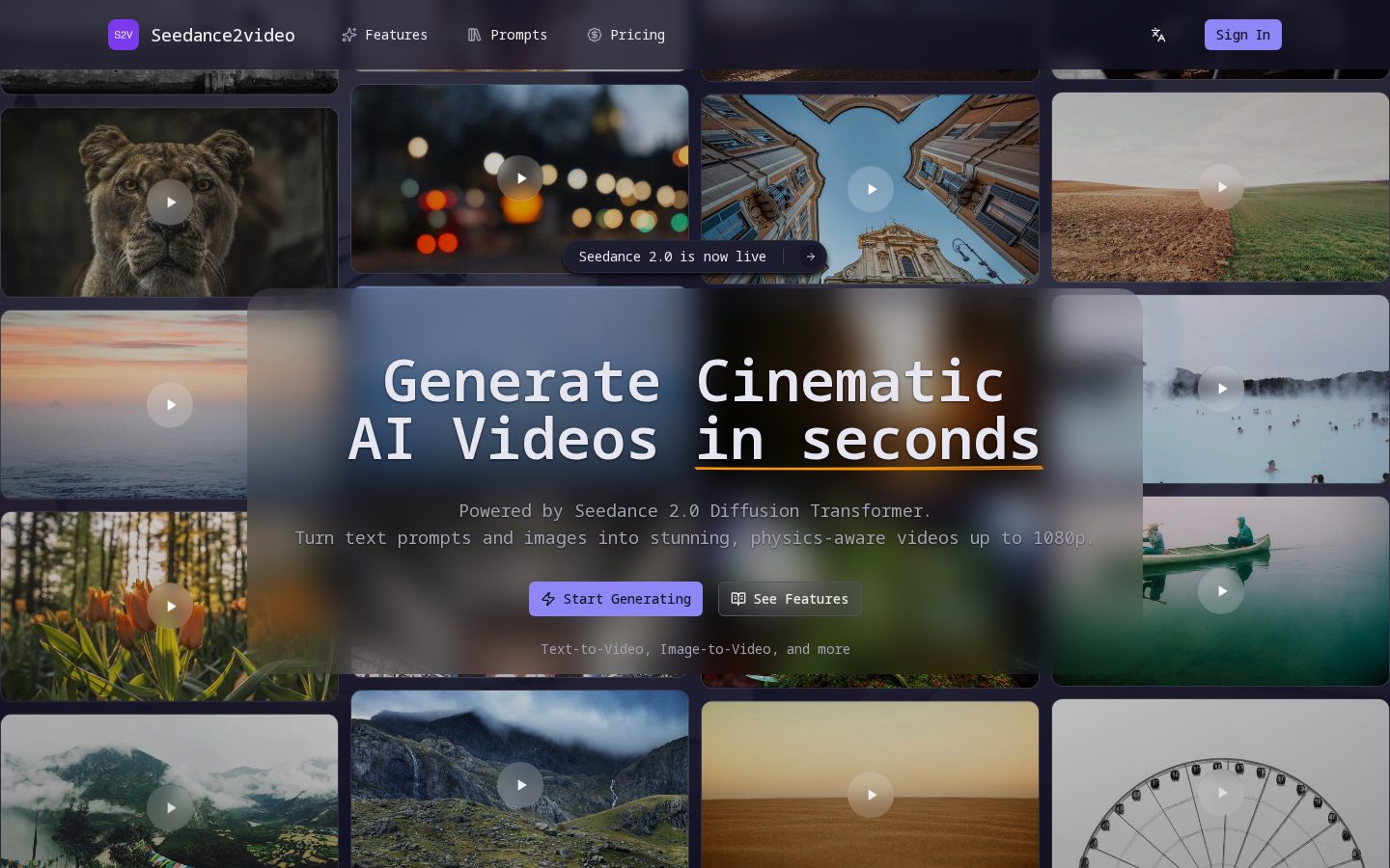 seedance2video Homepage