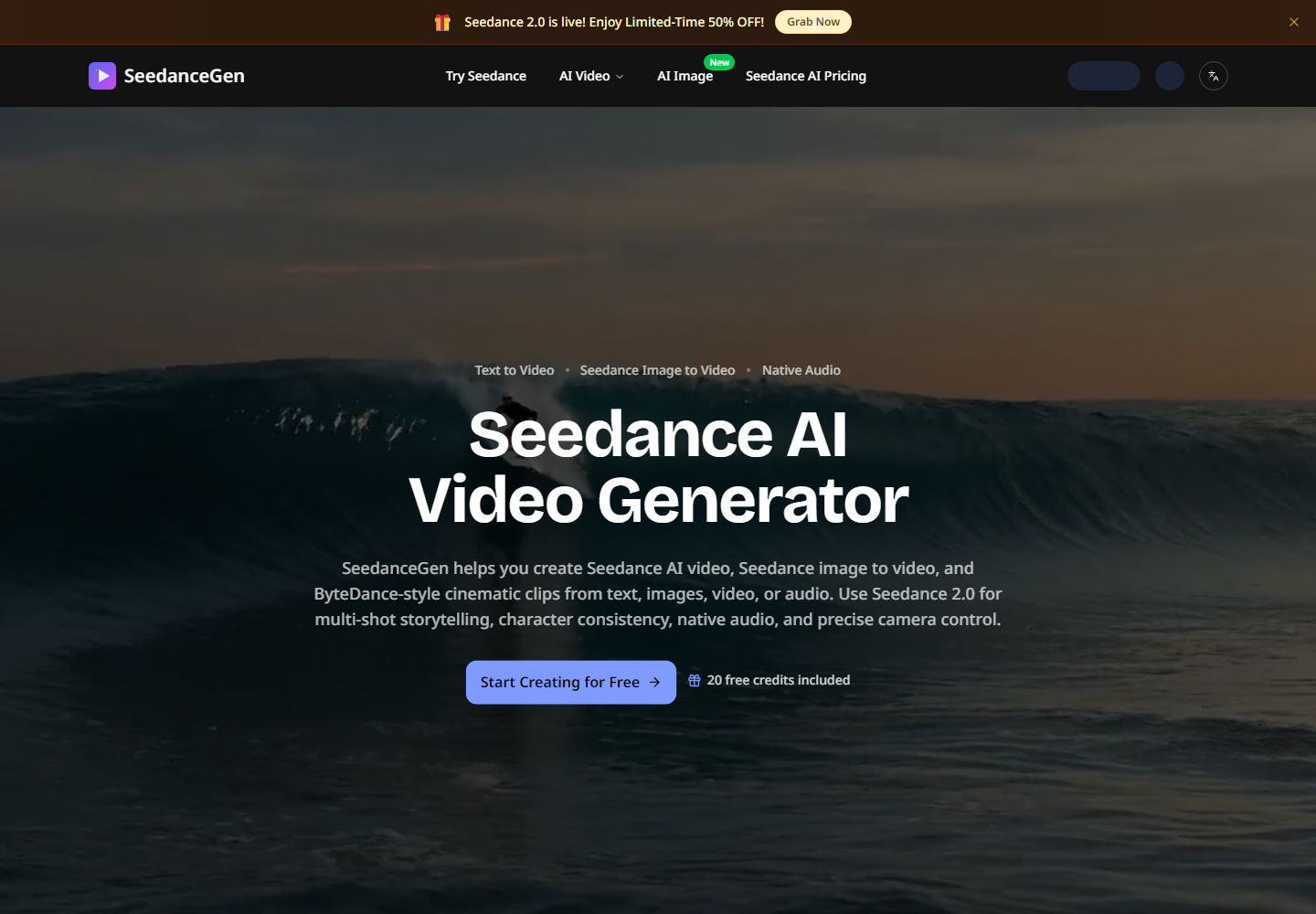 SeedanceGen homepage