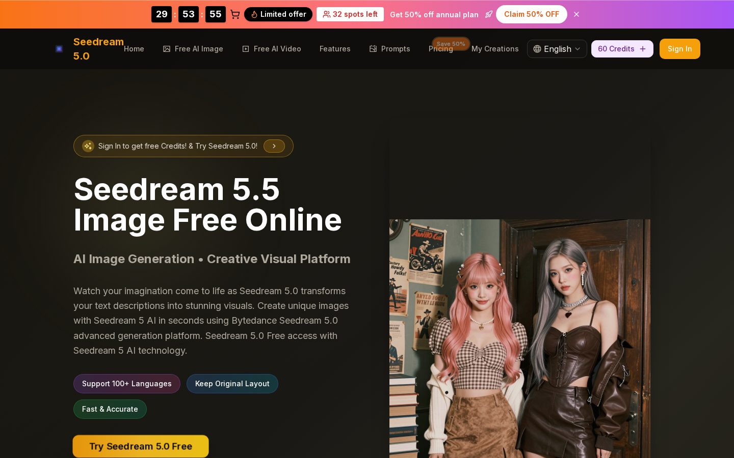 Seedream 5.0 Homepage
