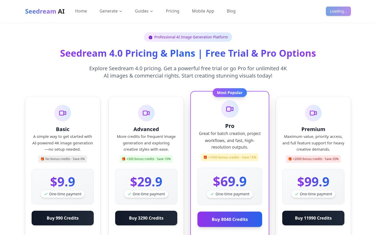 Seedream 5.0 Pro Pricing