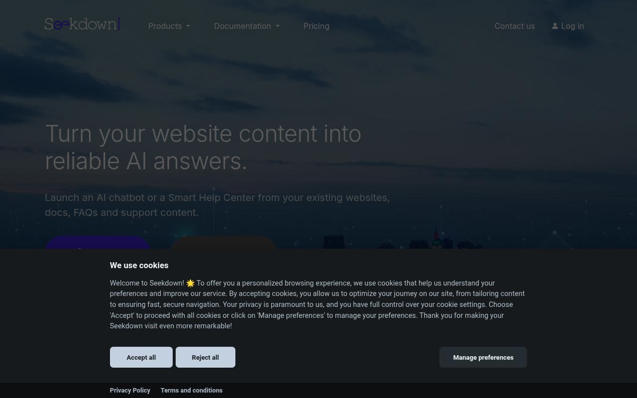 Seekdown AI Homepage