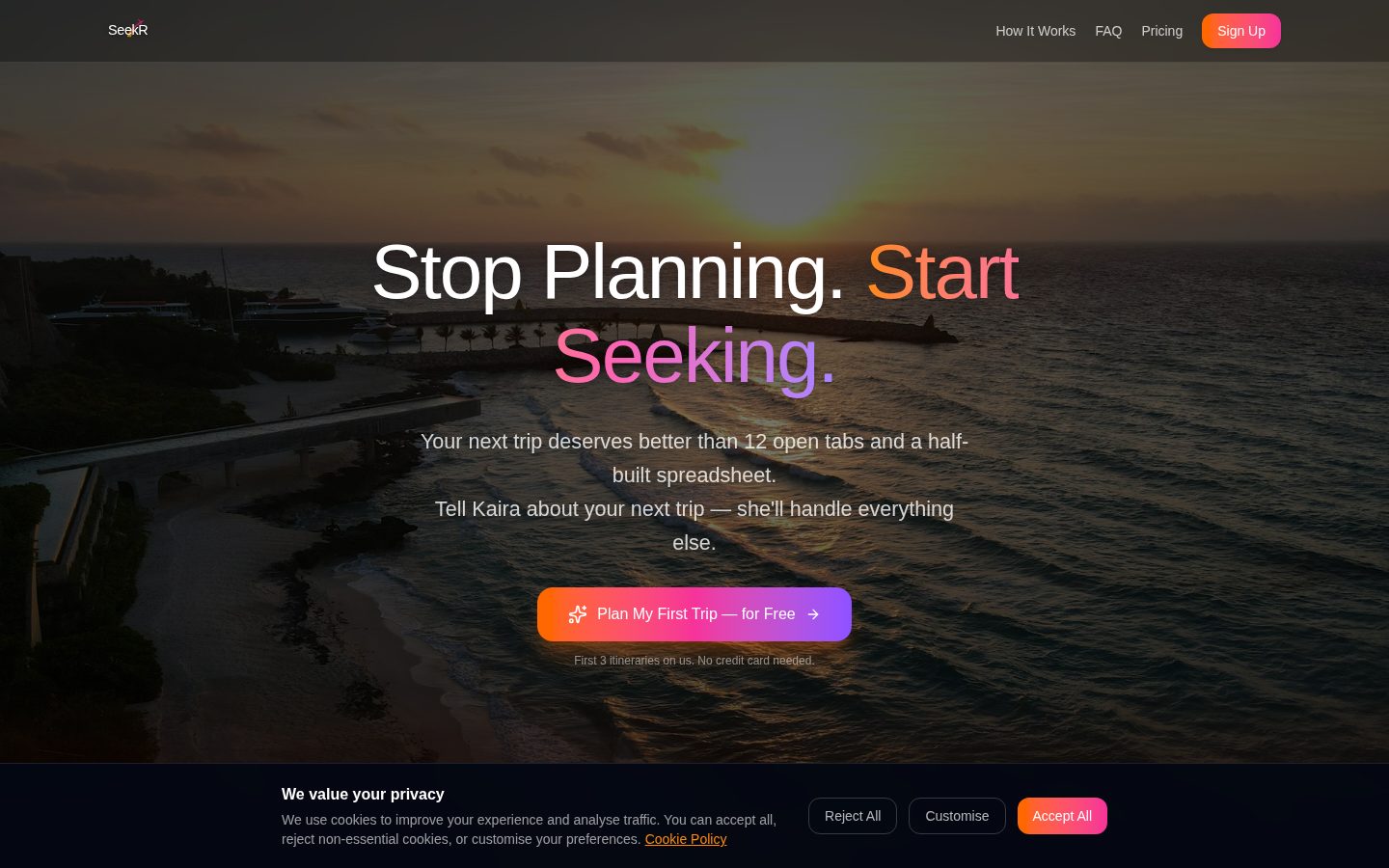 SeekR Homepage