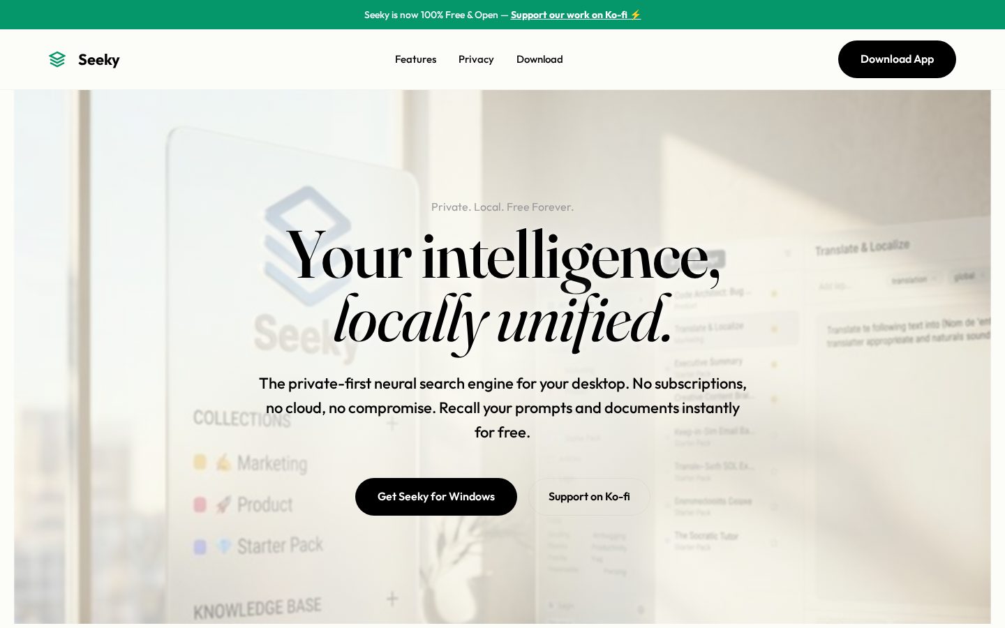 Seeky Homepage