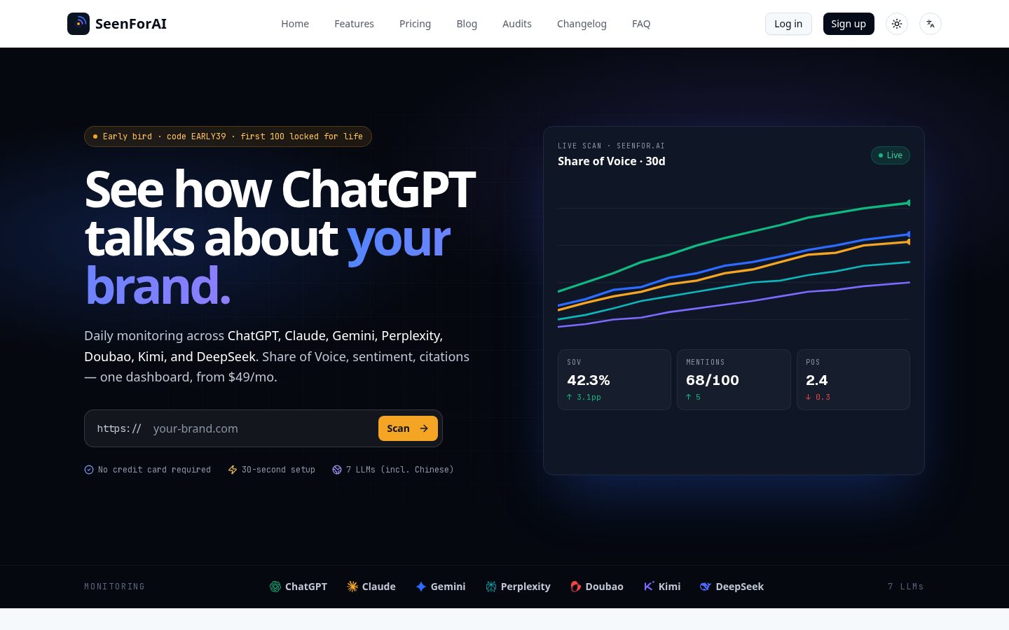 SeenForAI Homepage