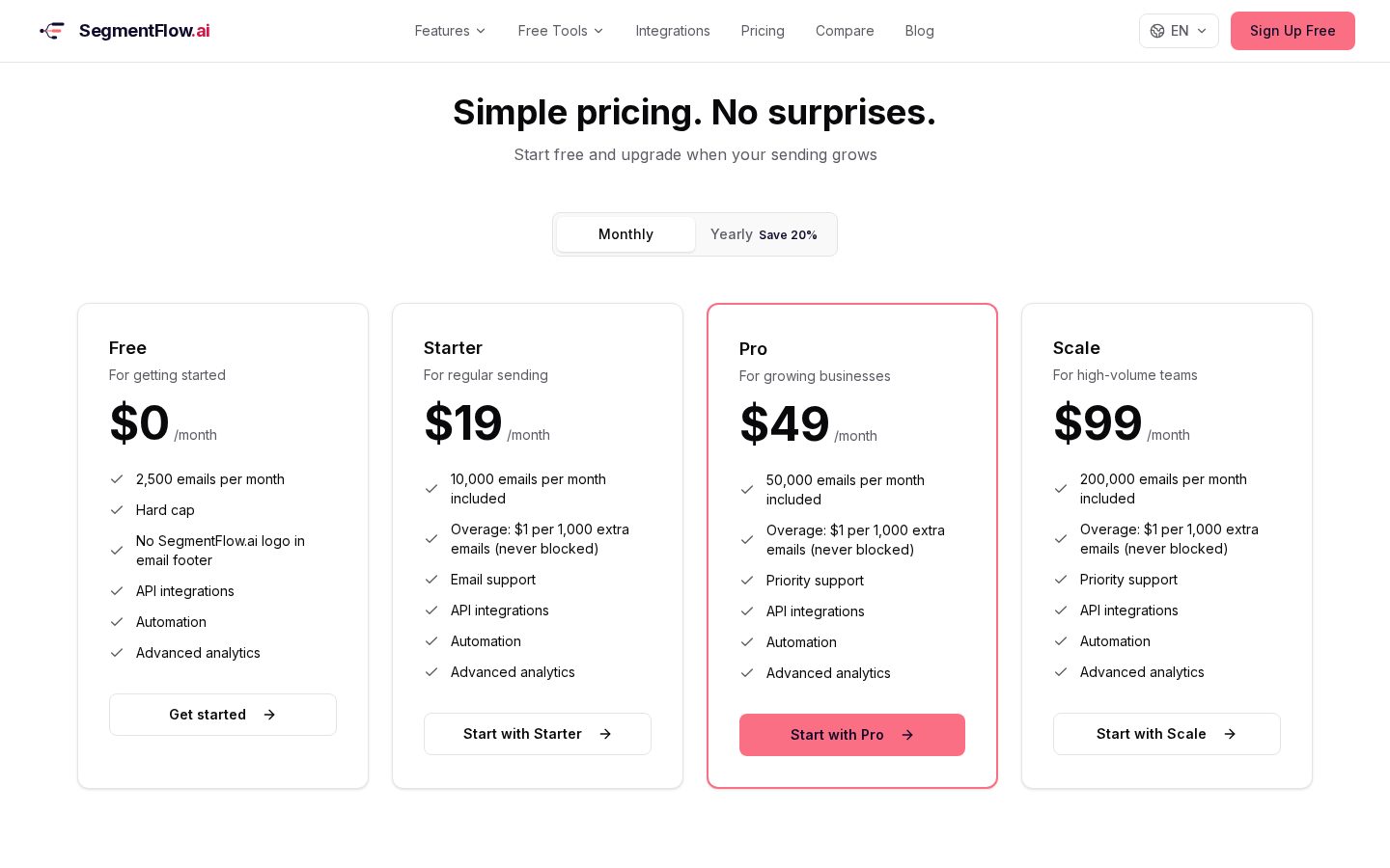 SegmentFlow.ai Pricing