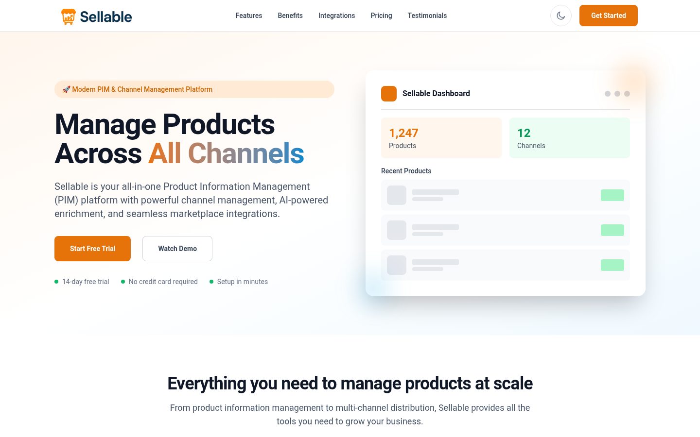 Sellable Homepage