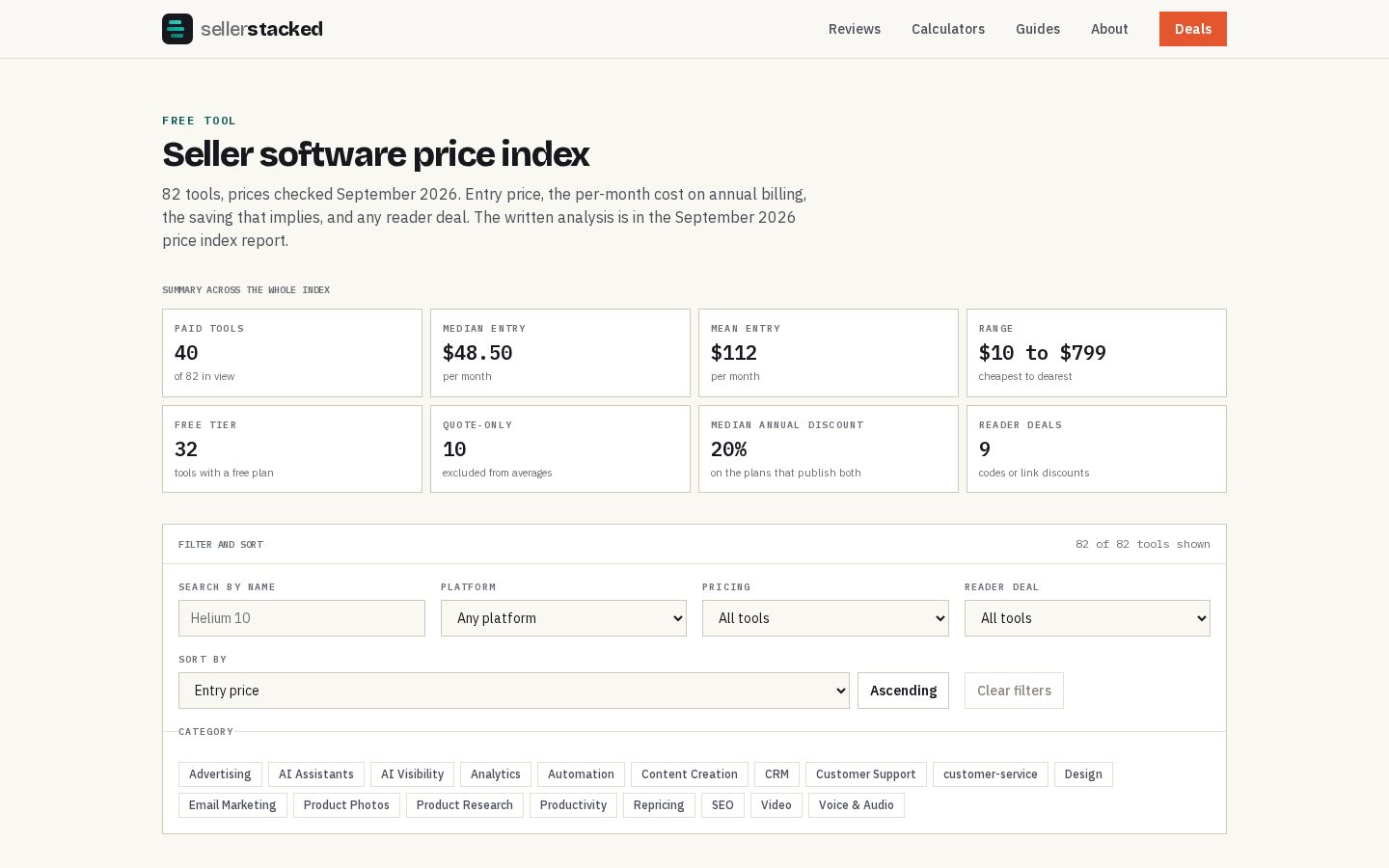 Seller Stacked Pricing