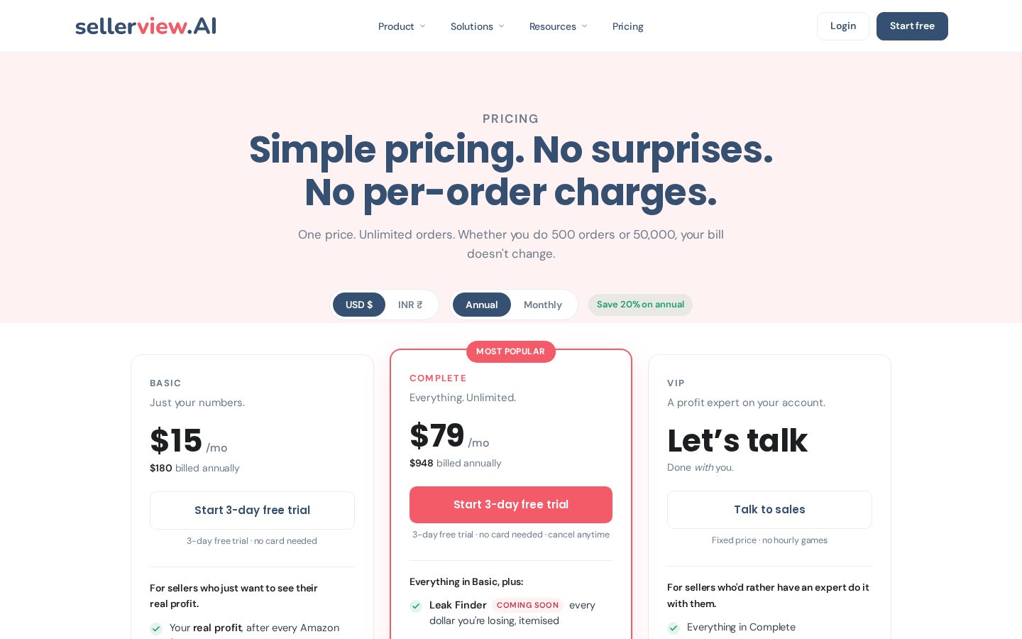 Sellerview.ai Pricing