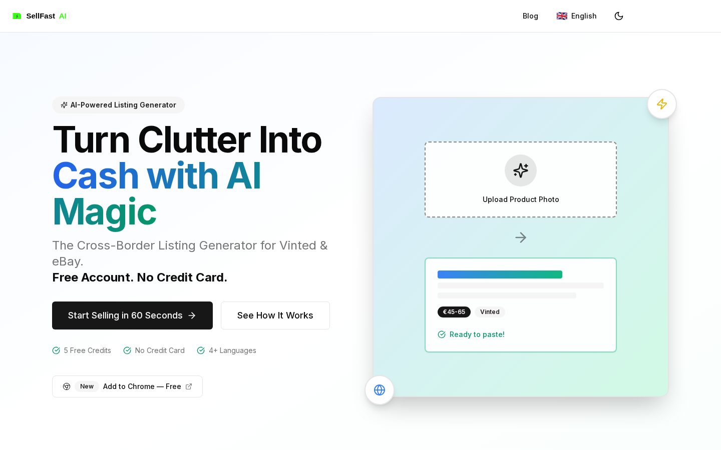SellFast AI Homepage