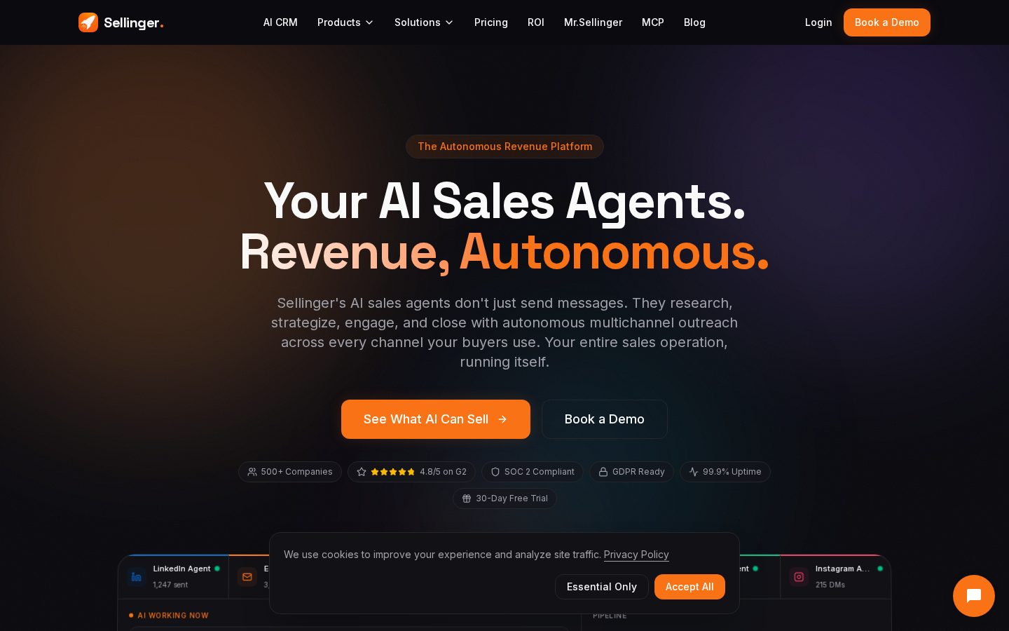 Sellinger AI Homepage