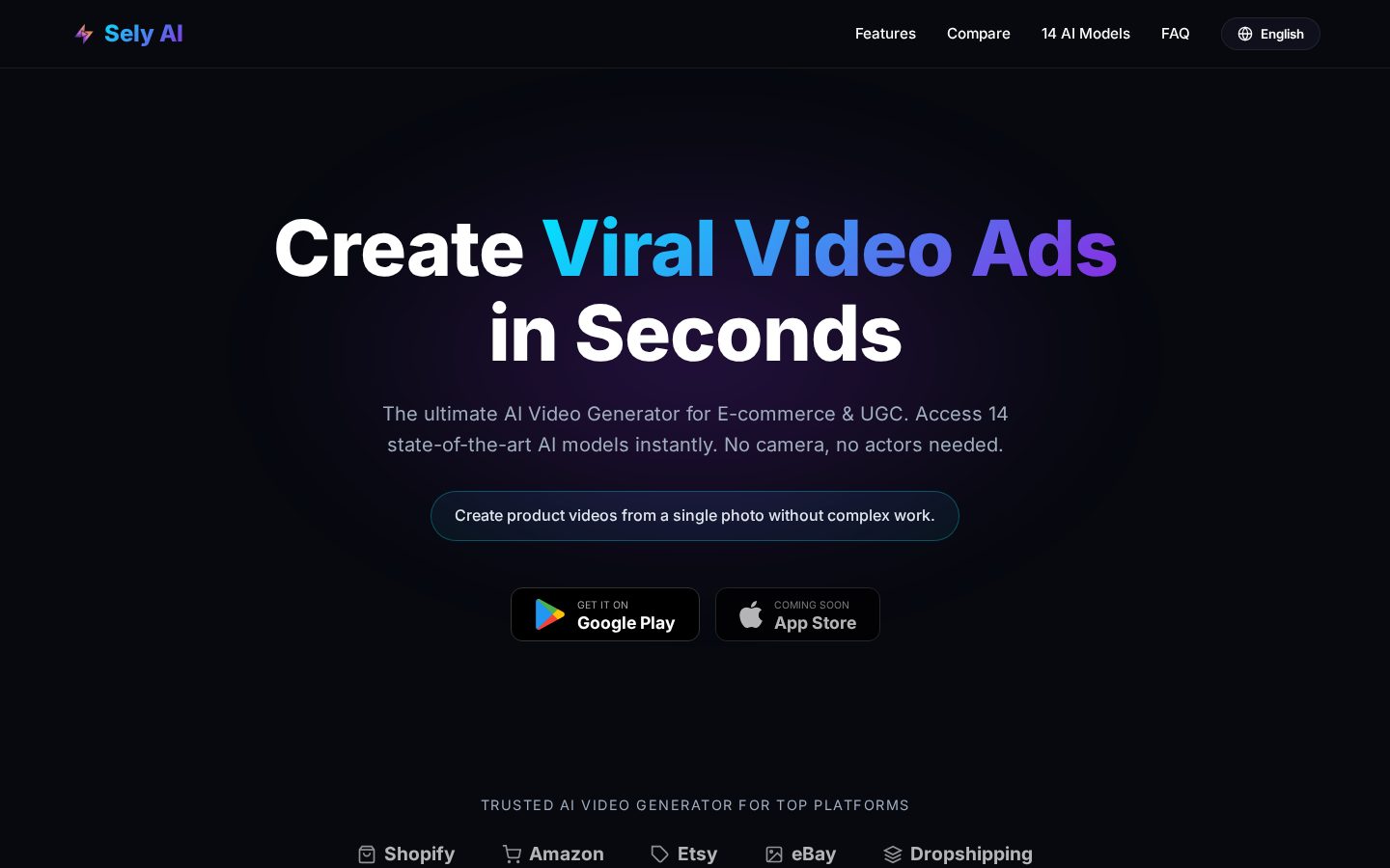 Sely AI Homepage