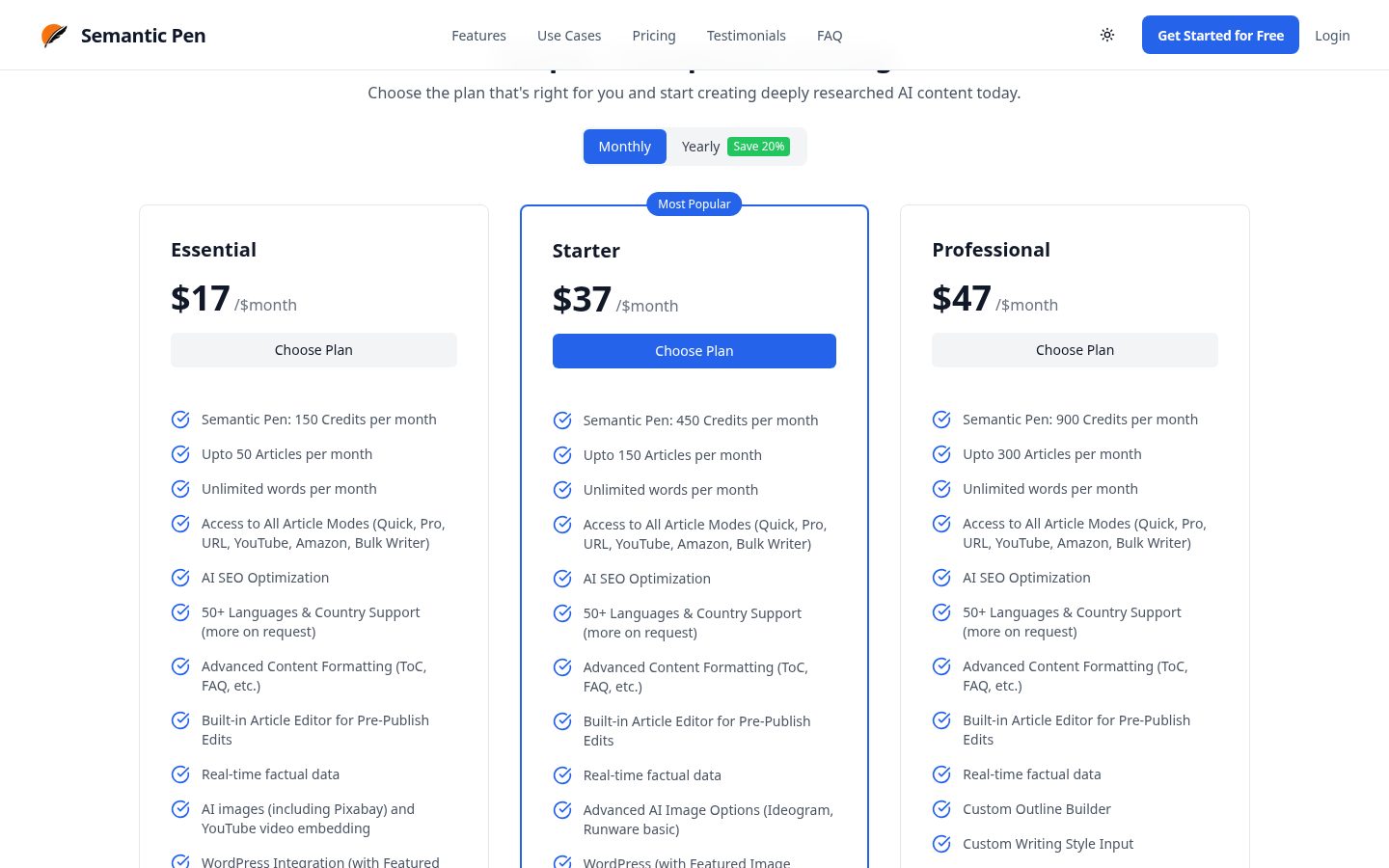 Semantic Pen Pricing