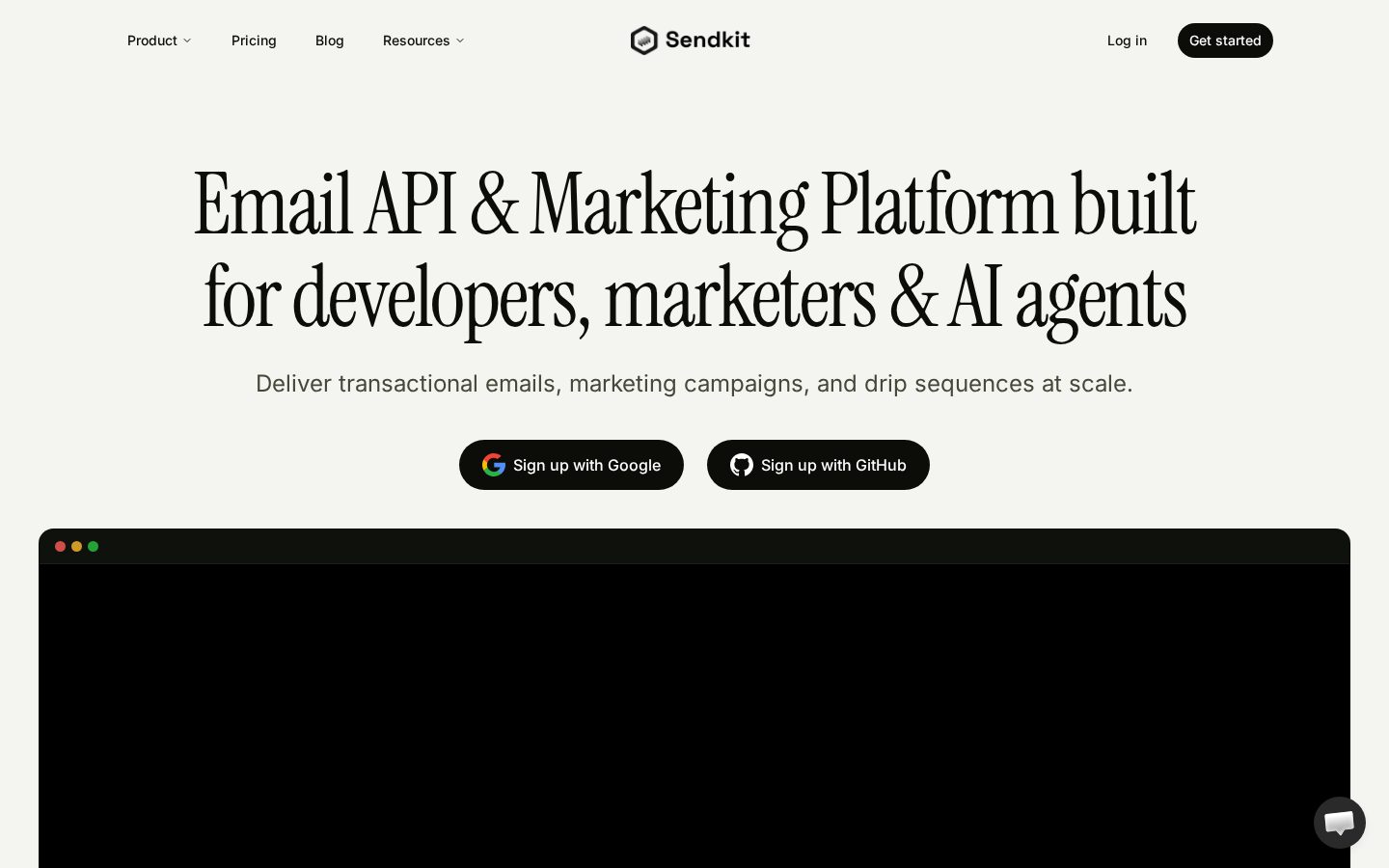 Sendkit Homepage