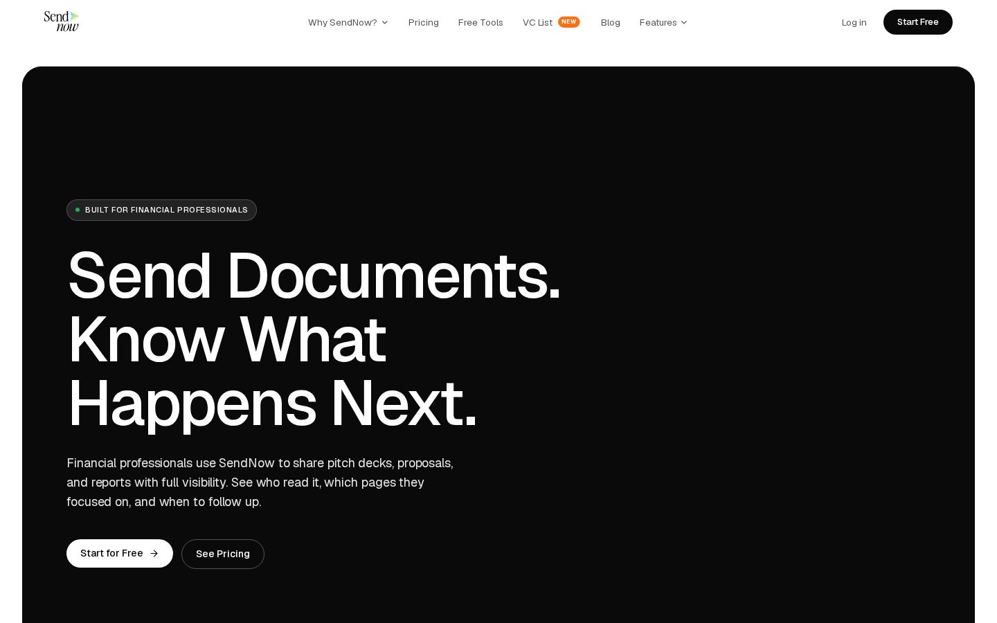 SendNow Homepage