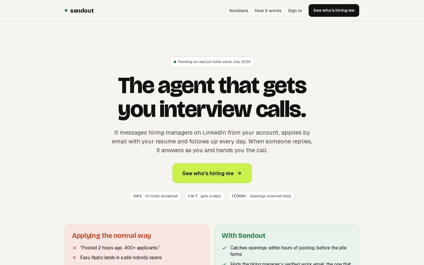 Sendout Homepage