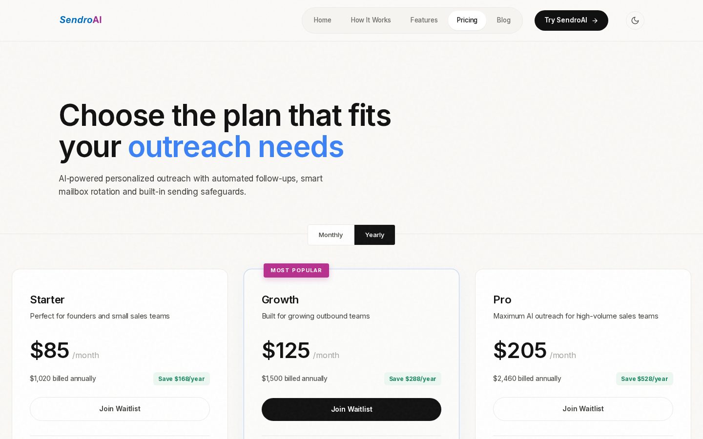 SendroAI Pricing