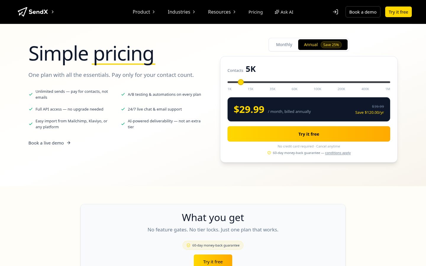 SendX Pricing
