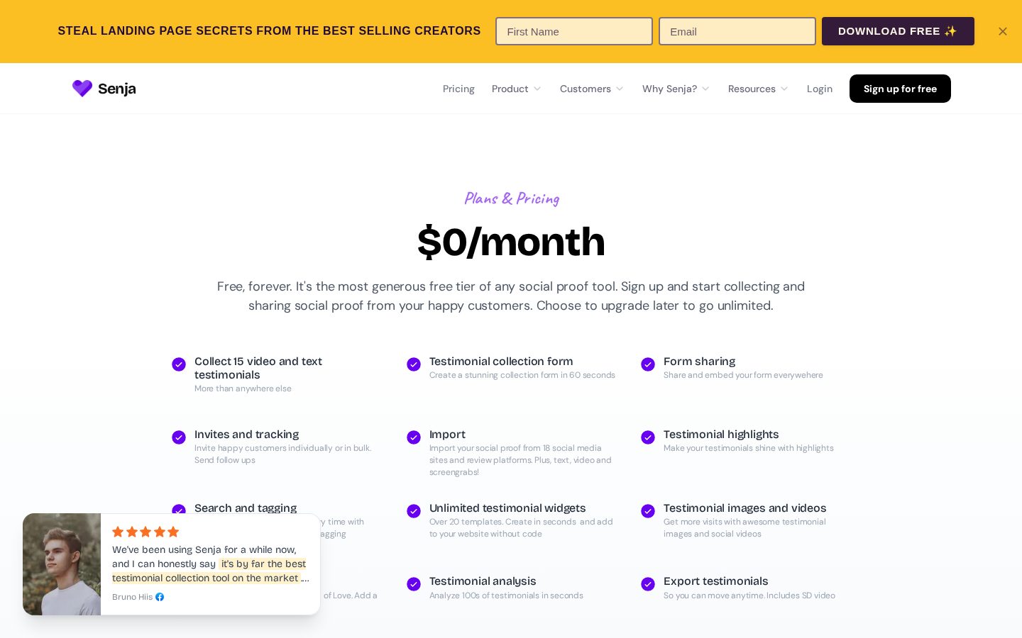 Senja Pricing