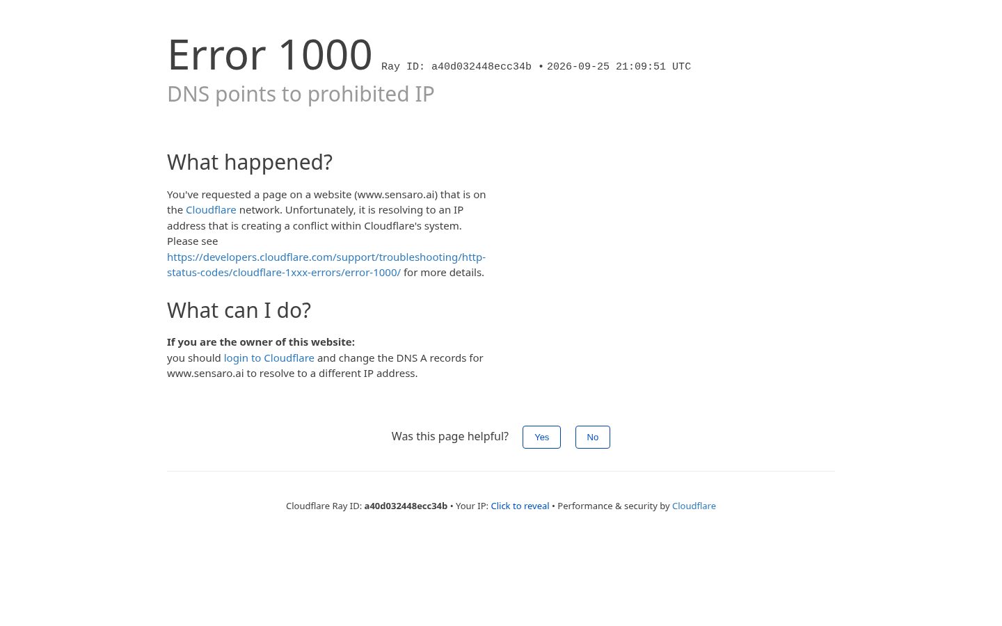 Sensaro Homepage