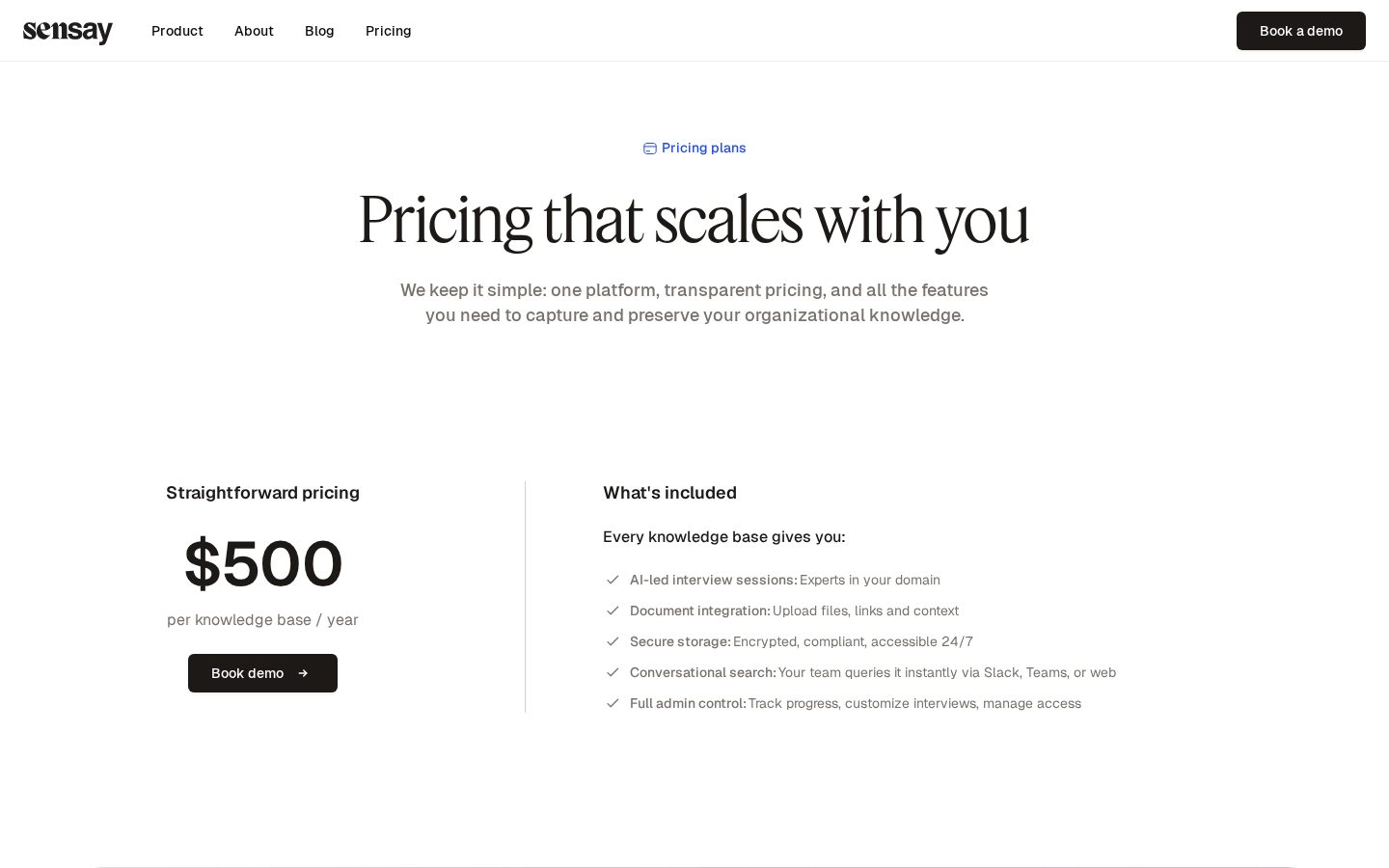 Sensay Pricing