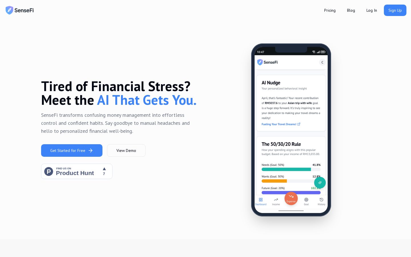 SenseFi Homepage