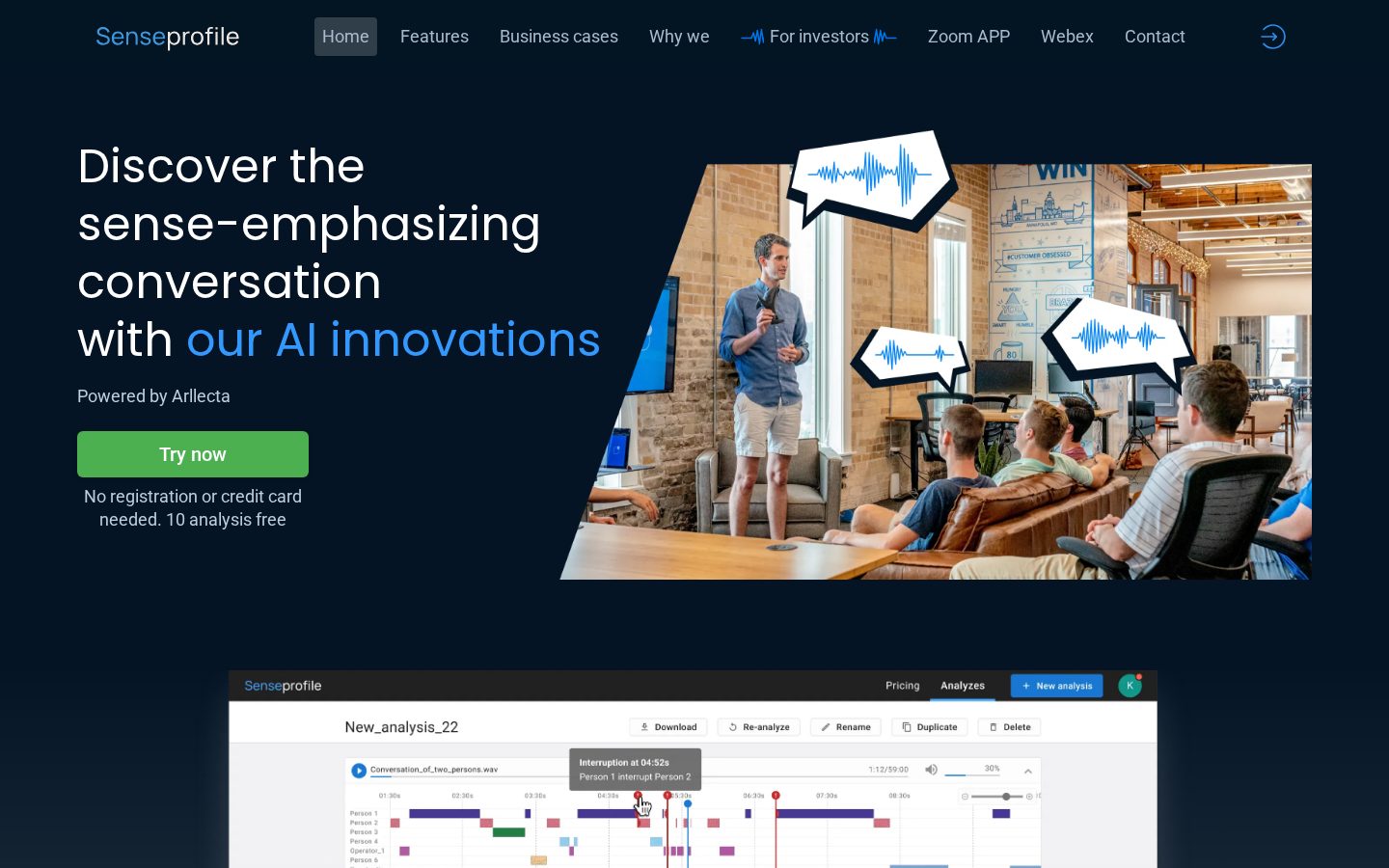 SenseProfile Homepage