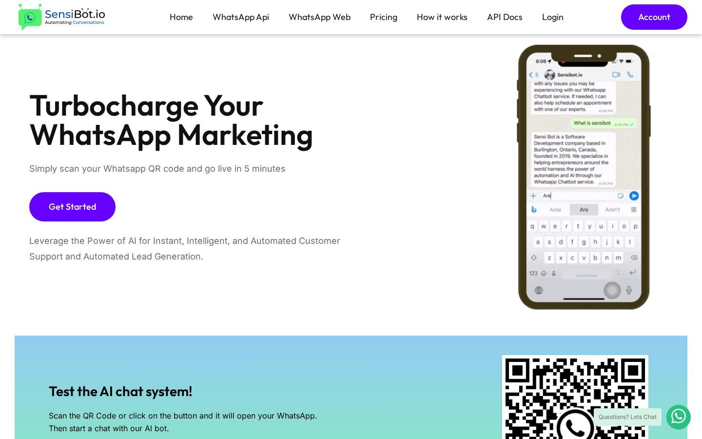 SensiBot Homepage