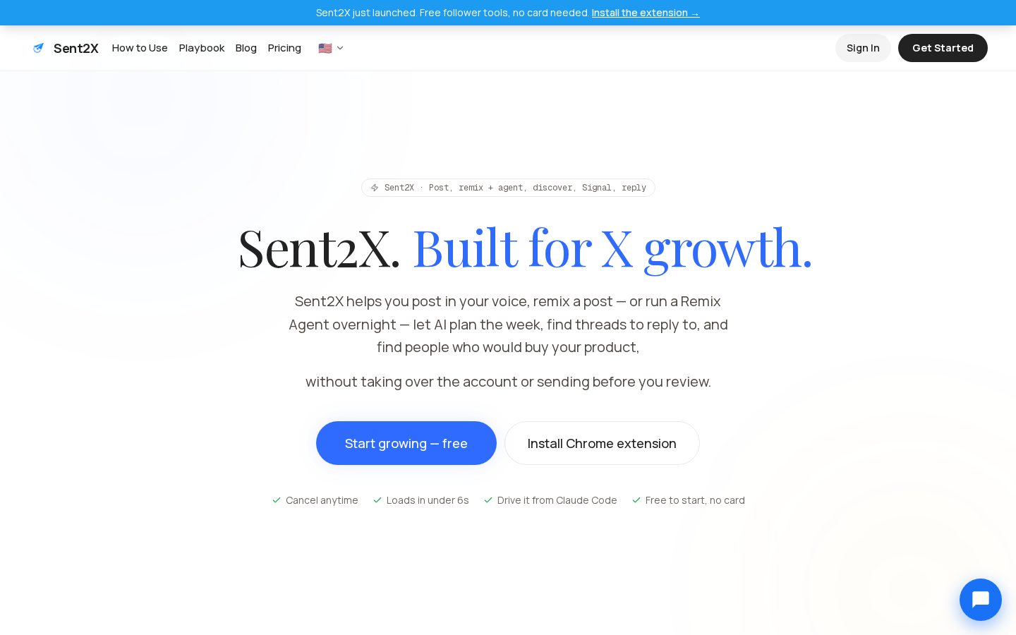 Sent2X Homepage