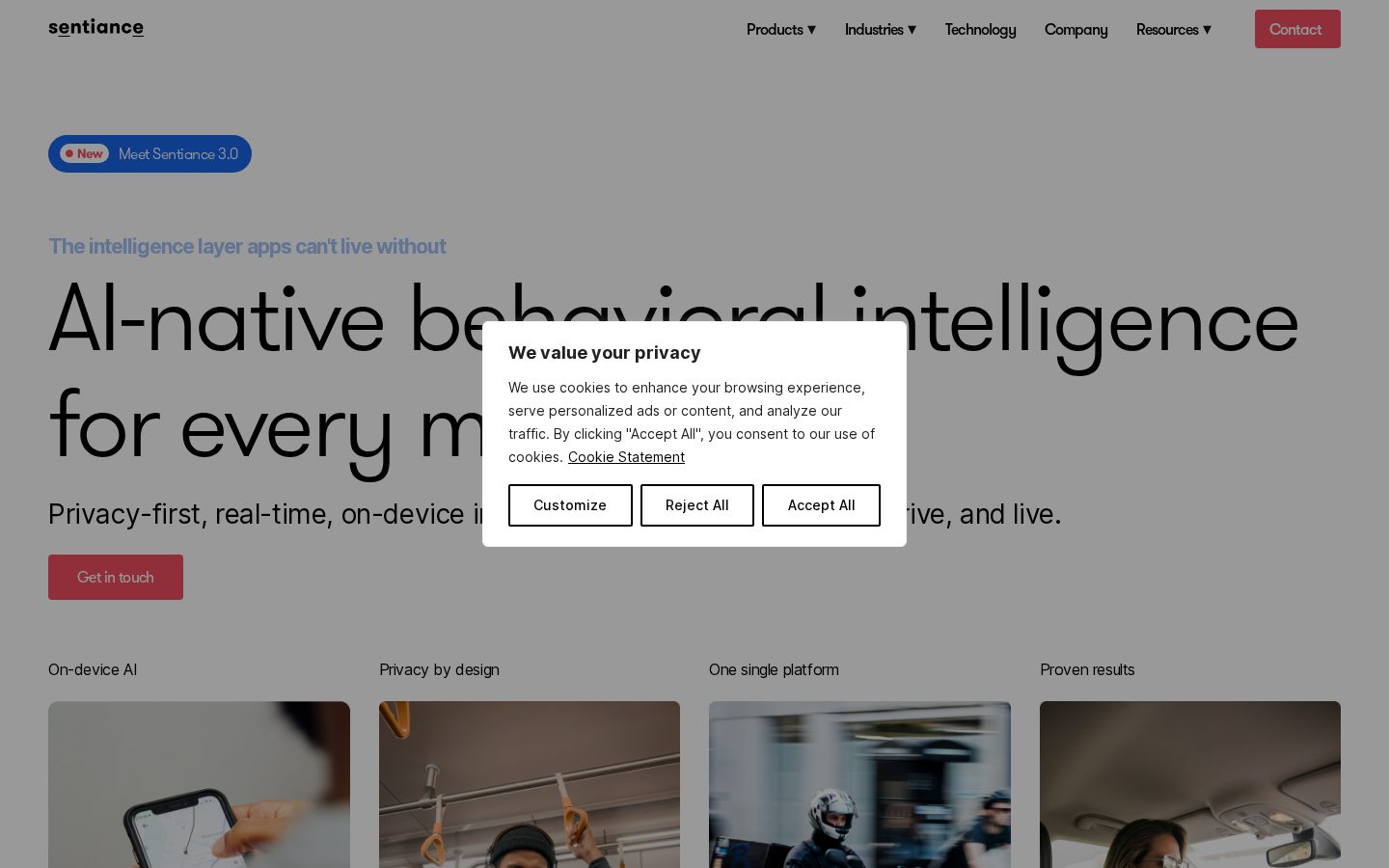 Sentiance Homepage