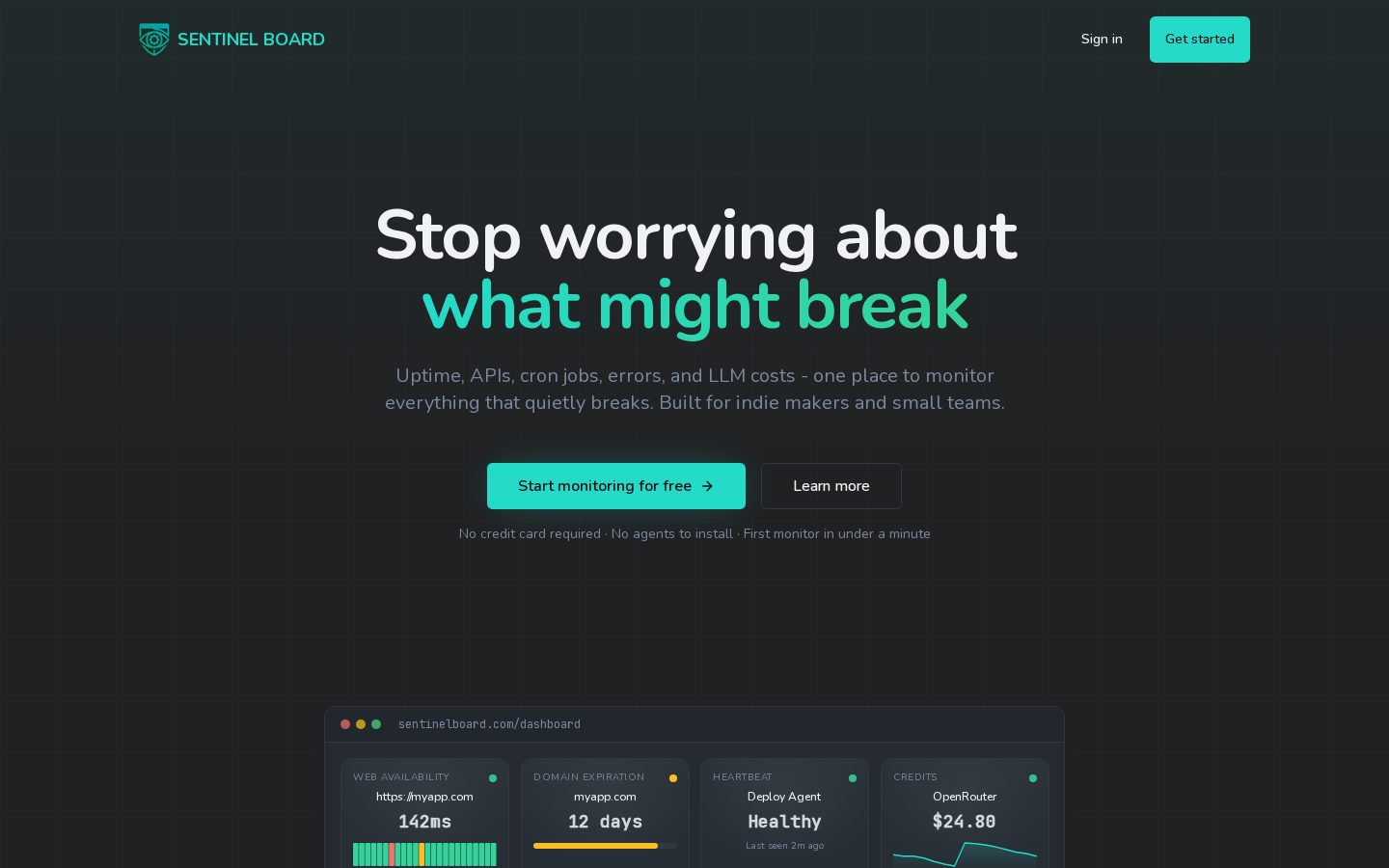 Sentinelboard Homepage