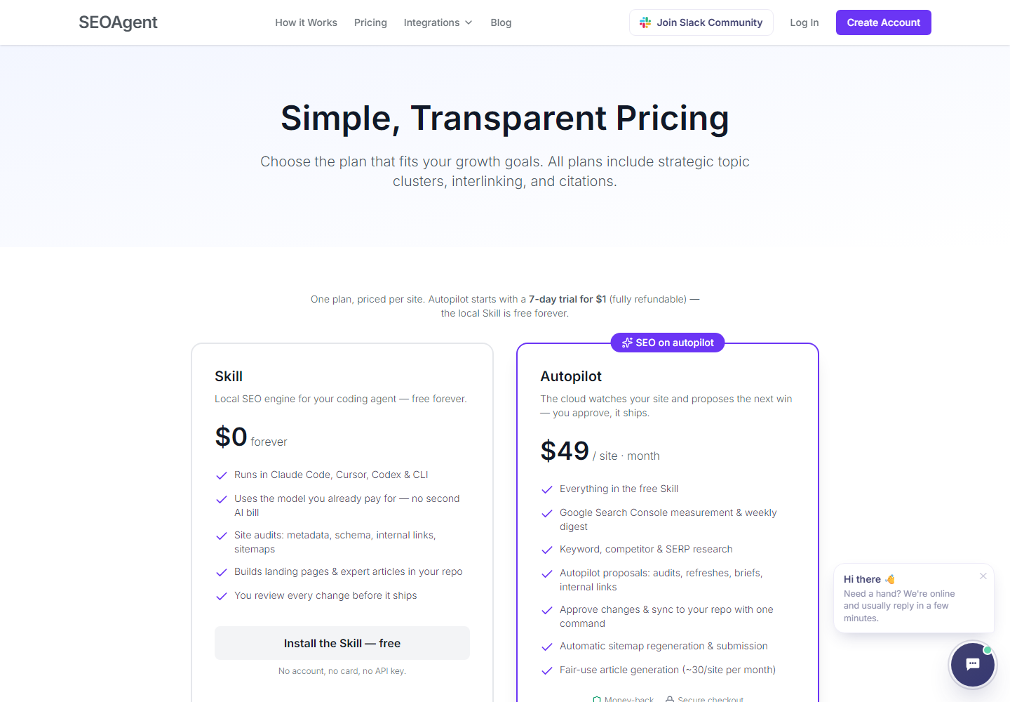 SEOAgent pricing