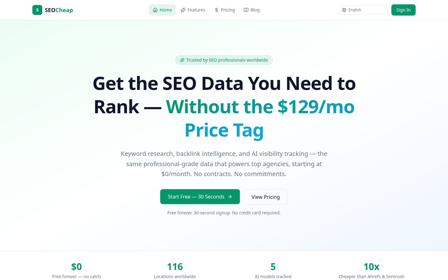 SEOCheap Homepage