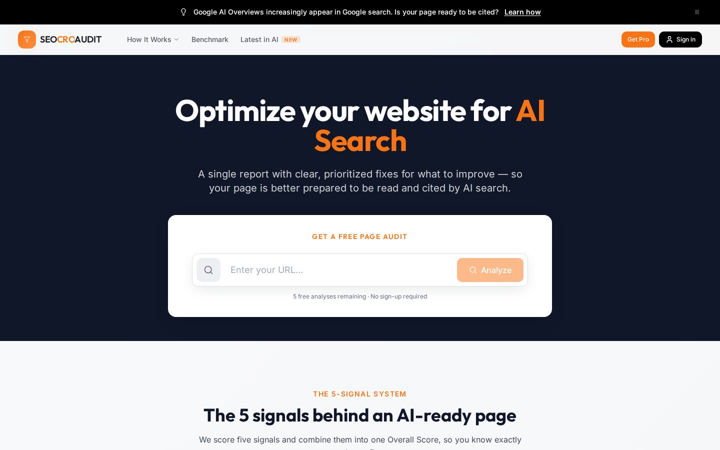SEOCROAUDIT.COM Homepage