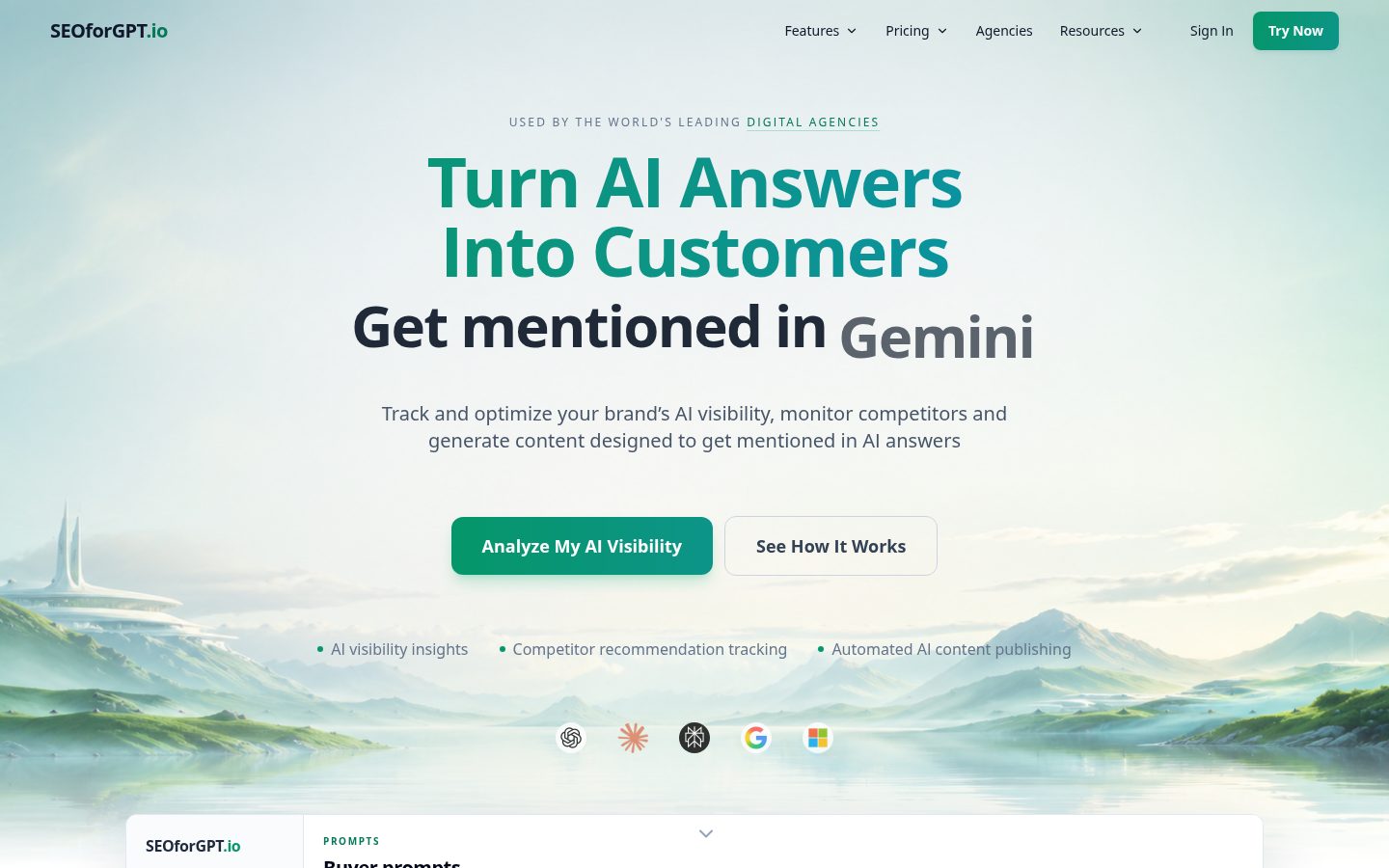 SEOforGPT Homepage
