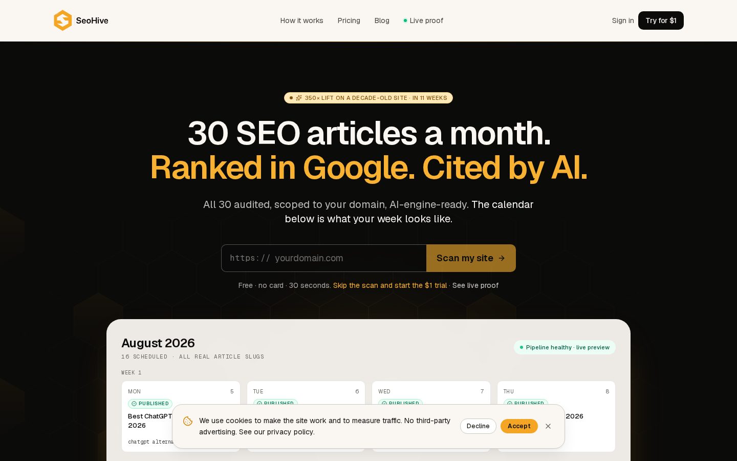 SeoHive Homepage