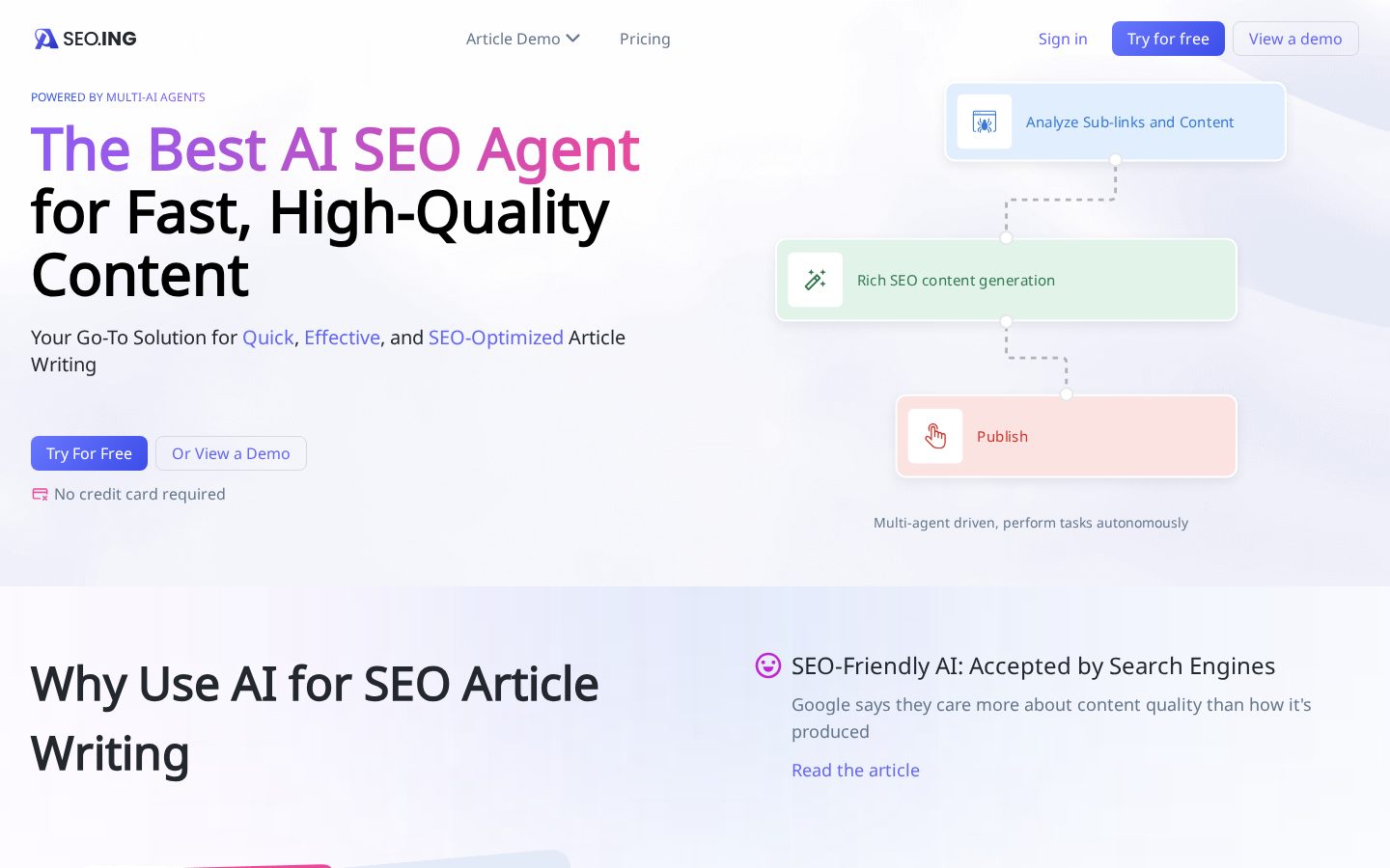 seo.ing Homepage