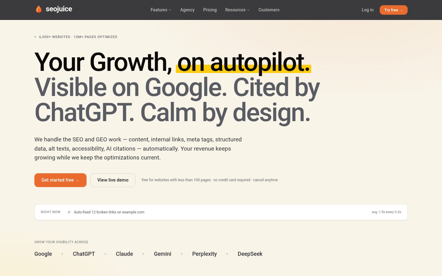 SEOJuice Homepage